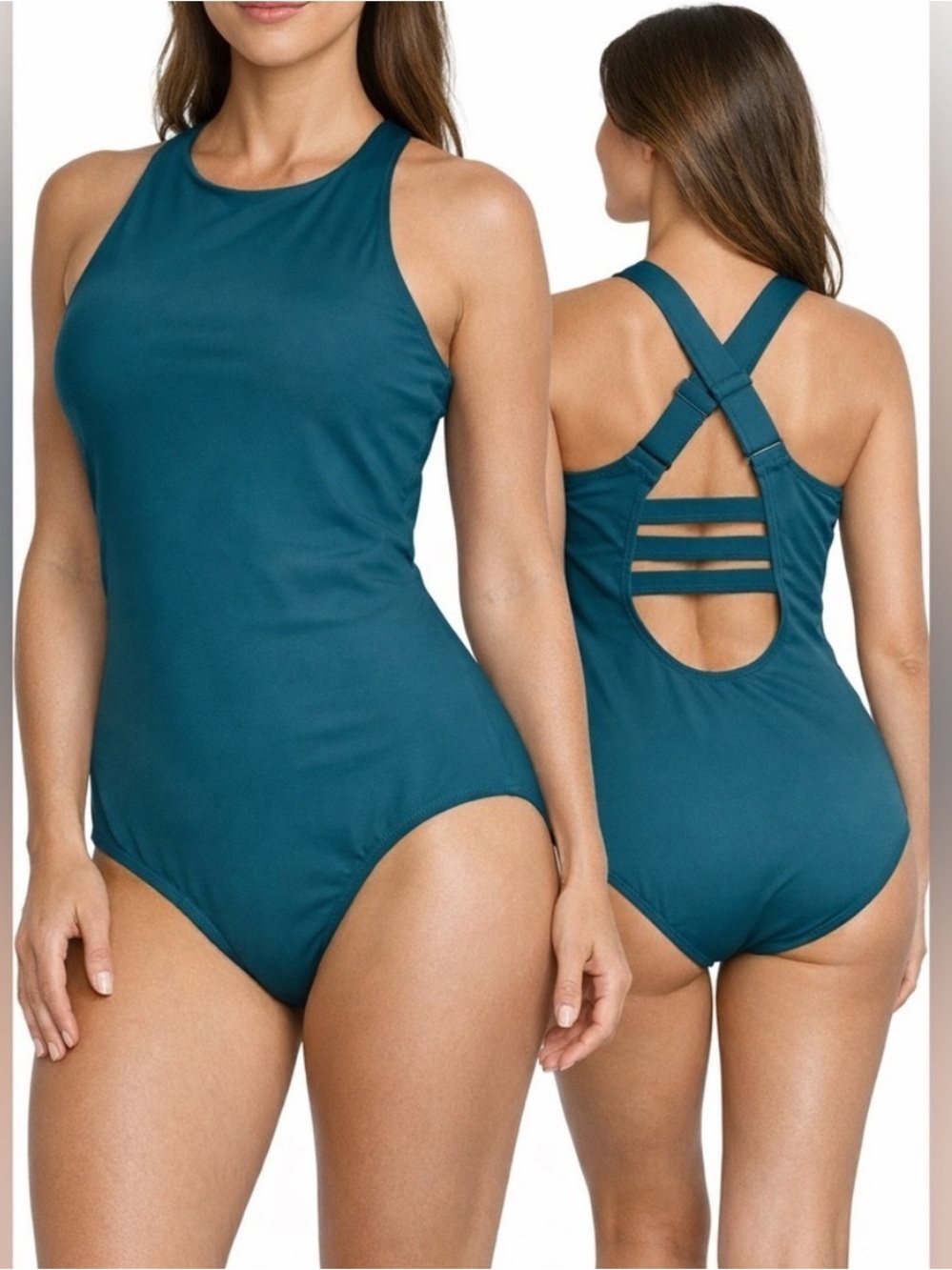 Eddie Bauer Teal One-Piece Swimsuit